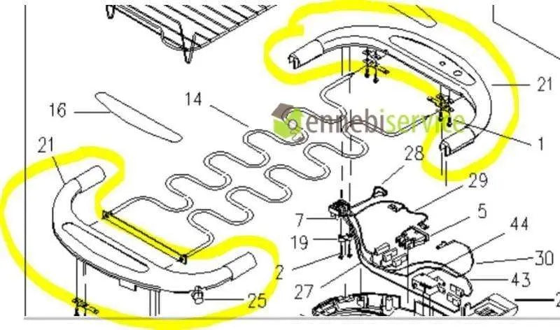 Semi cornice superiore nera churrasco griglia 738 739 Ariete ARIETE